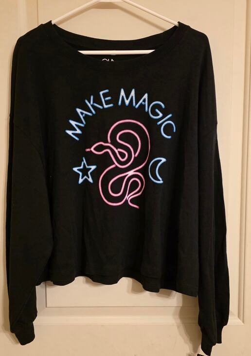 Chaser Tops - NWT Chaser Make Magic snake moon long sleeve crop top